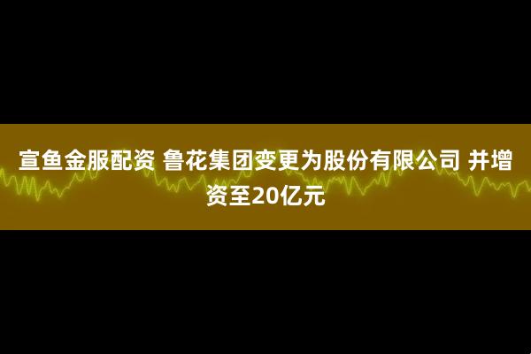 宣鱼金服配资 鲁花集团变更为股份有限公司 并增资至20亿元